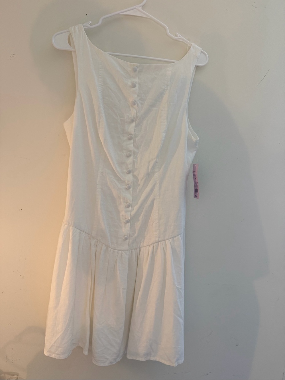 Target White Sleeveless Dress with Button-Back